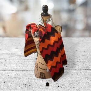 NWT Chaos bold bright multi colored acrylic scarf 12" x 72"  unisex